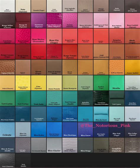 hermes color chart 2021